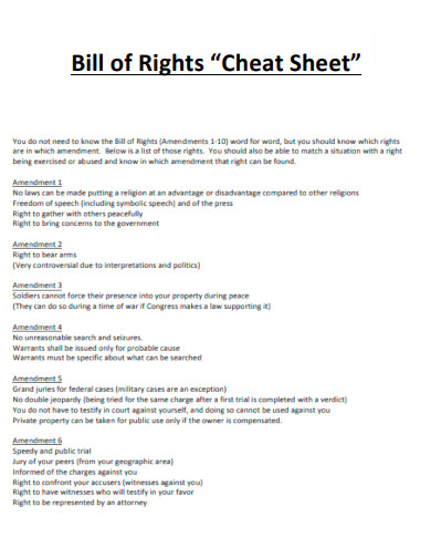 Bill of Rights Example