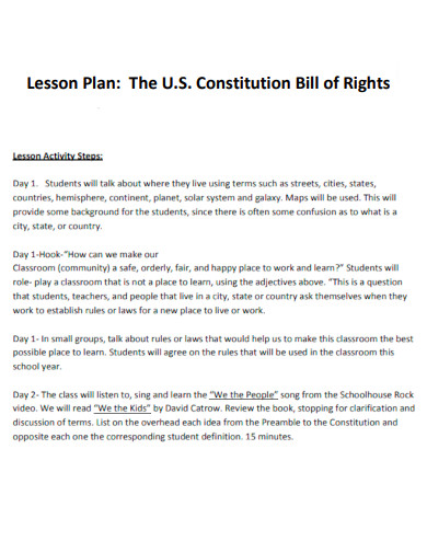 Bill of Rights Lesson Plan