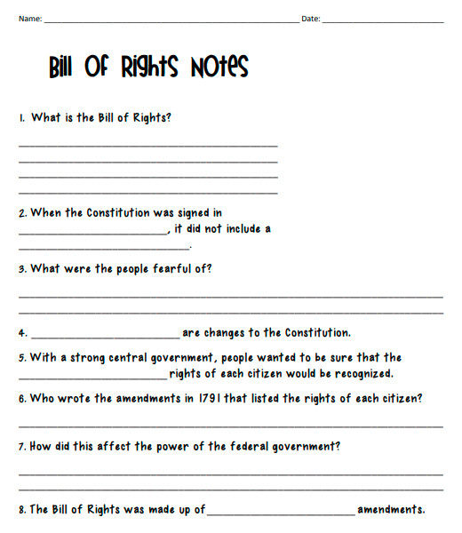 Bill of Rights Notes