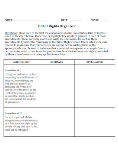 Bill of Rights Organizer