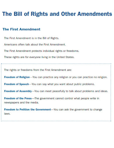 Bill of Rights and Other Amendments