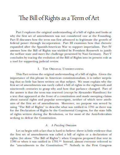 Bill of Rights as Term of Art