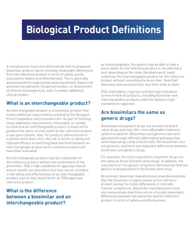 Biological Product Definition