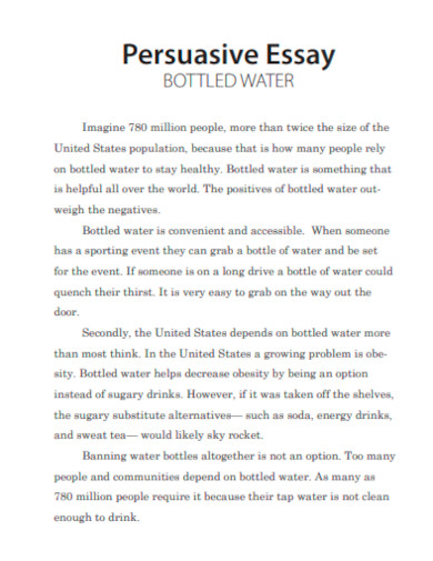 Bottled Water Persuasive Essay