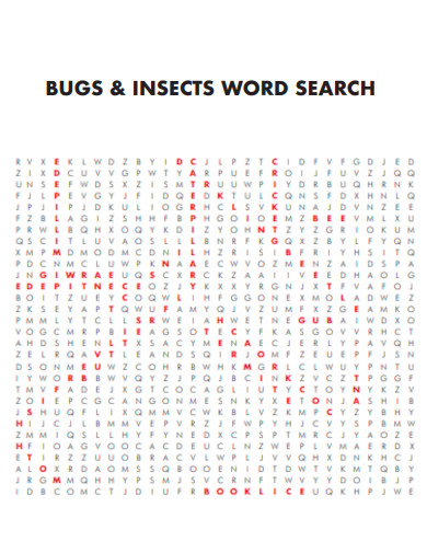 Bugs and Insects Word Search