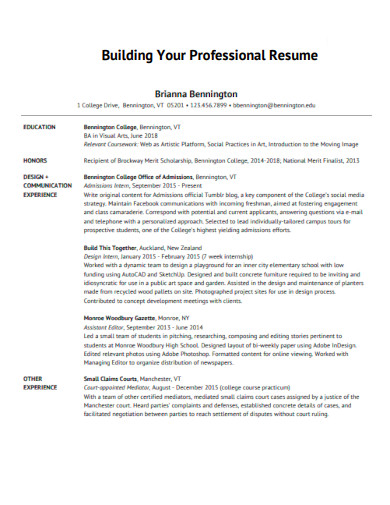 Building Your Professional Resume