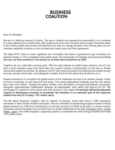 Business Coalition Letter
