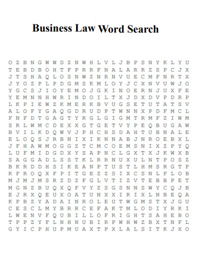 Business Law Word Search