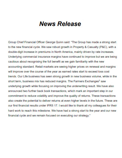 Business News Release