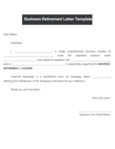 Business Retirement Letter