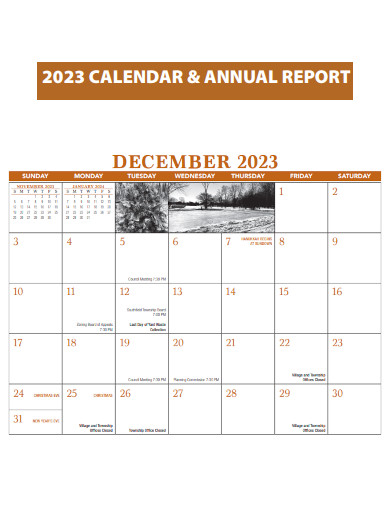 Calendar and Annual Report