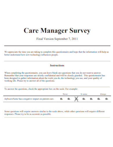 Care Manager Survey