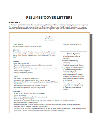 Career Education Cover Letter for Resume