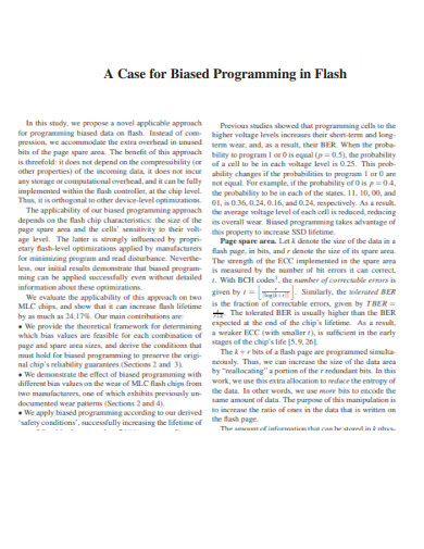 Case for Biased Programming in Flash