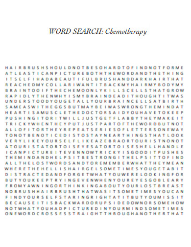 Chemotherapy Word Search