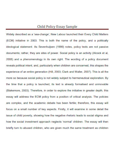 Child Policy Essay
