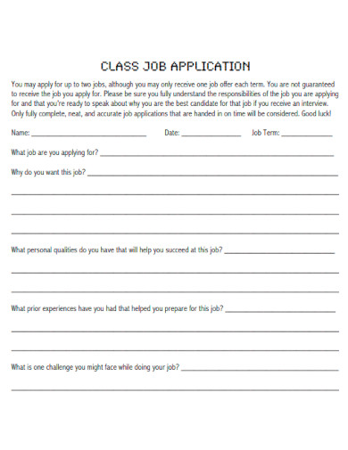Class Job Application
