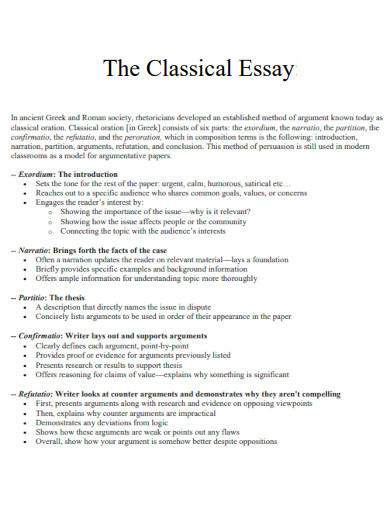 Classical Essay