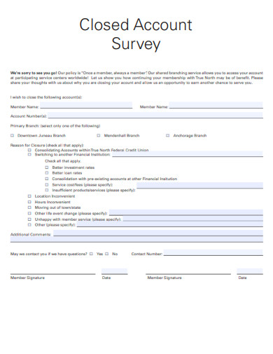 Closed Account Survey