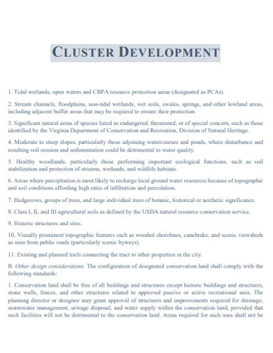 Cluster Development 