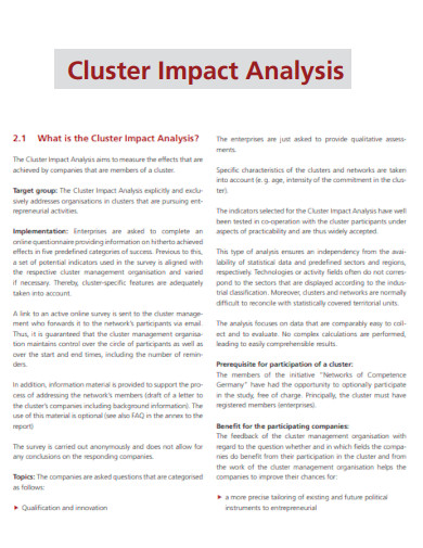 Cluster Impact Analysis