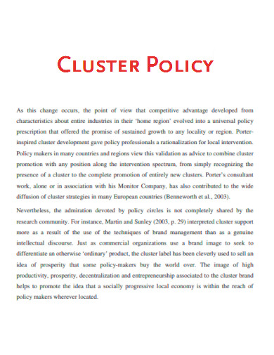 Cluster Policy