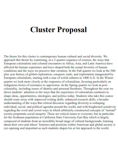 Cluster Proposal