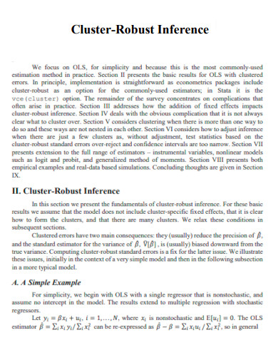 Cluster Robust Inference
