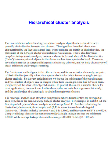 Cluster in PDF