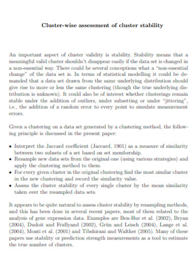 Cluster wise Assessment of Cluster Stability