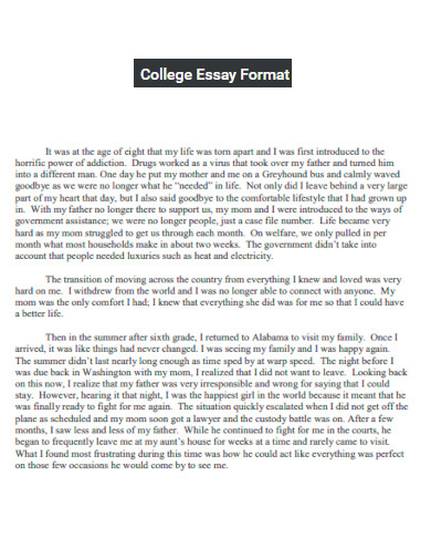 College Essay Format