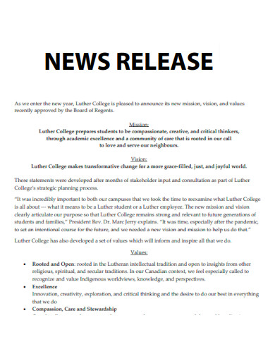 College News Release