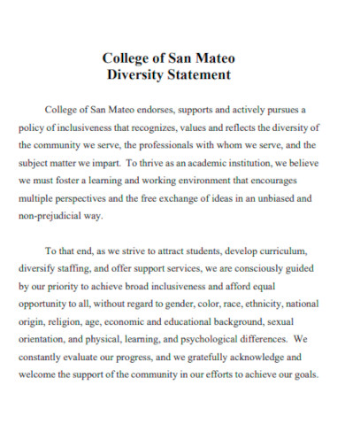 College of San Mateo Diversity Statement