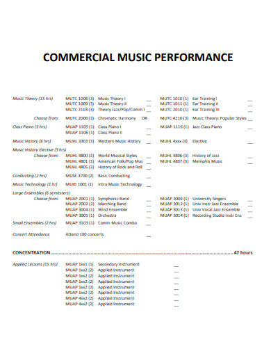 Commercial Music Performance