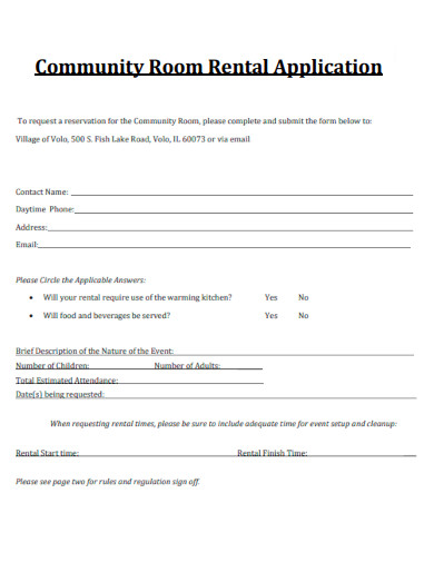 Community Room Rental Application