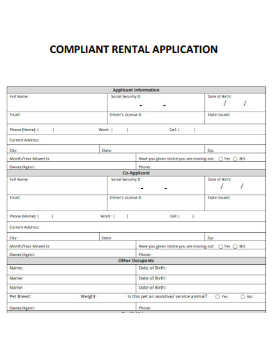 Compliant Rental Application