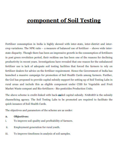 Component of Soil Testing