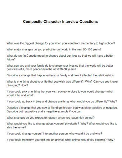 Composite Character Interview Questions