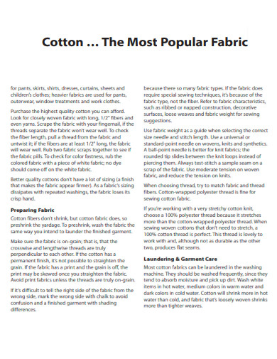 Cotton Popular Fabric