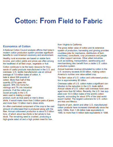 Cotton from Field to Fabric