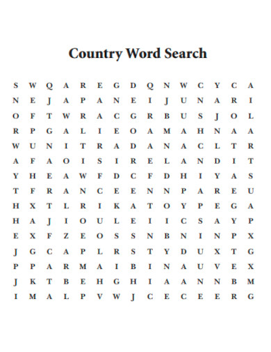 Country Word Search