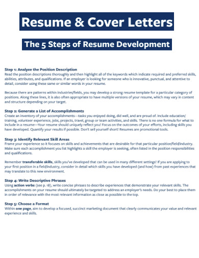 Cover Letter for Resume Steps
