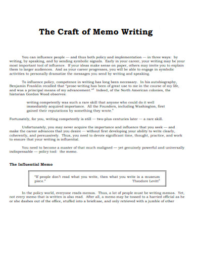 Craft of Memo Writing