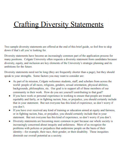 Crafting Diversity Statements