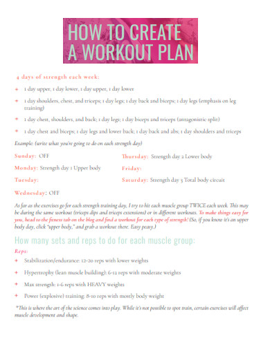 Create Workout Plan