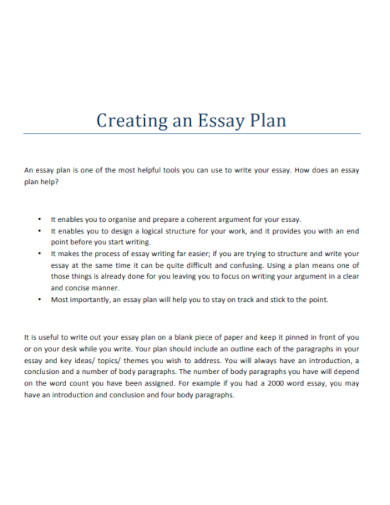 Creating an Essay Plan
