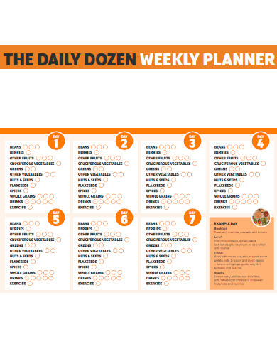 Daily Dozen Weekly Planner