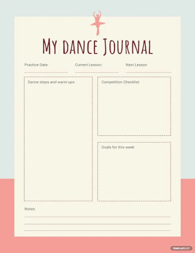 Dance Journal Template