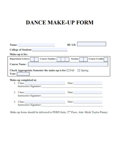 Dance Makeup Form