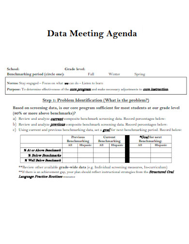 Data Meeting Agenda